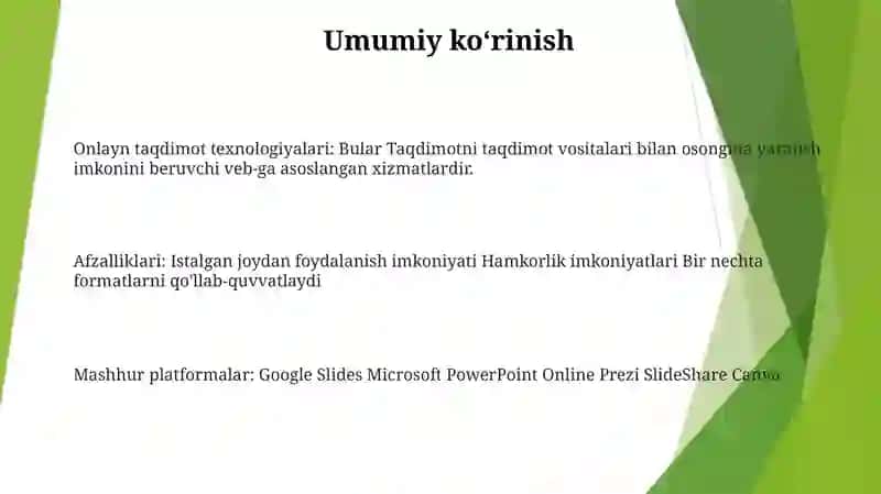 Online Taqdimot Tayyorlash Texnologiyalari Haqida 2