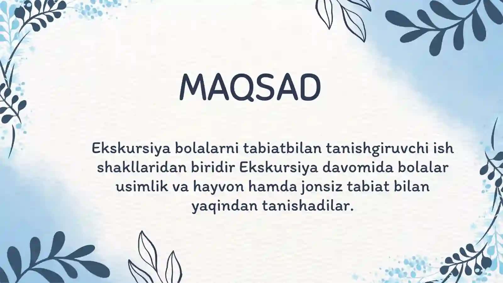 MTT yoshdagi bolalar uchun tabiatga ekskursiya tashkil qilish 2