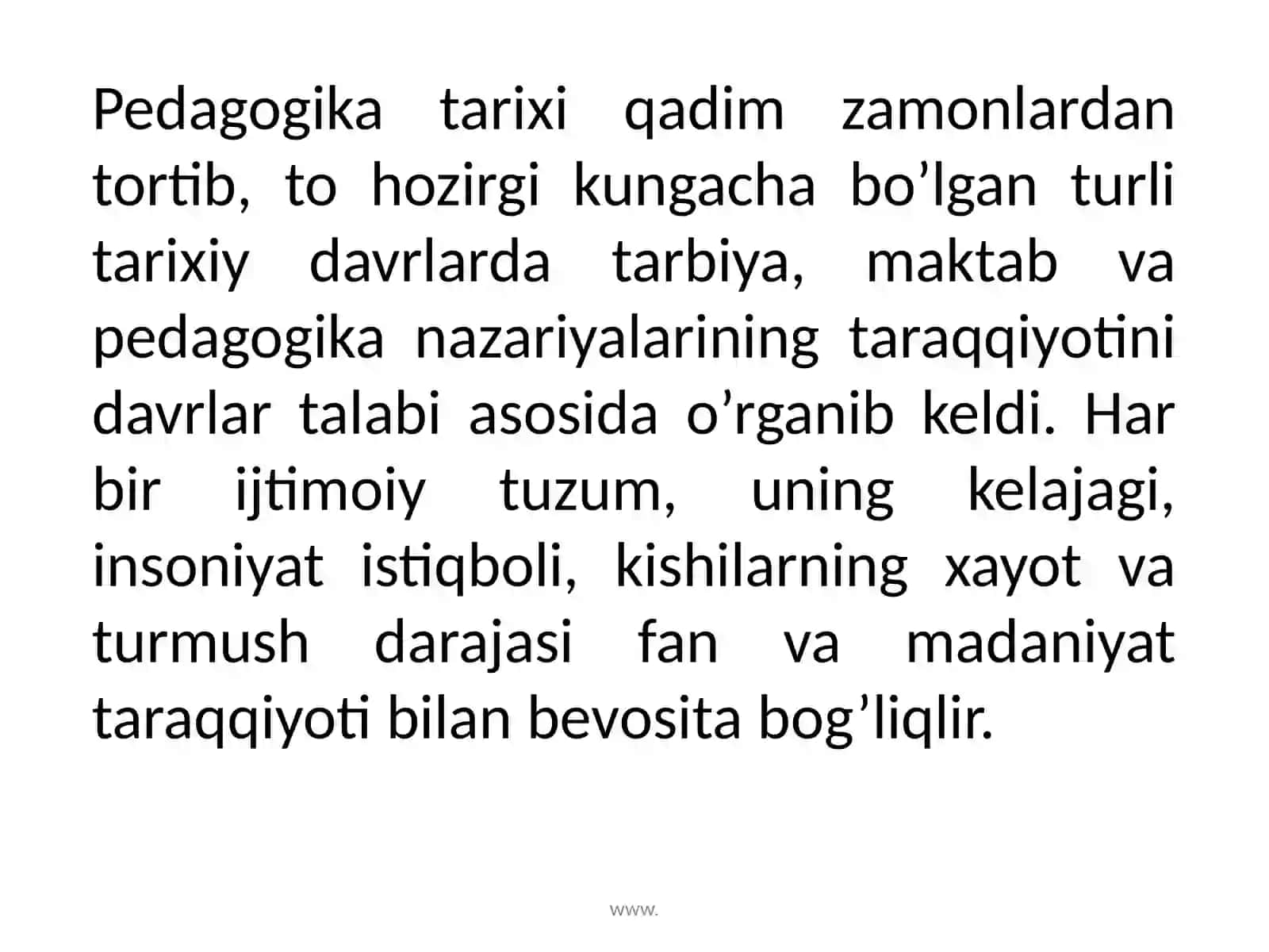 Pedagogikafaning Rivojlanishi Tarixi 2