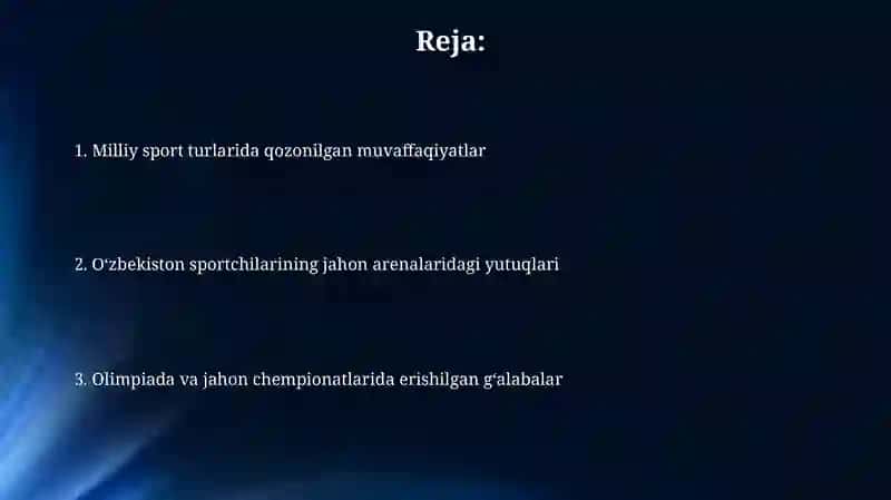 O‘zbekiston sportchilarining yutuqlari 2