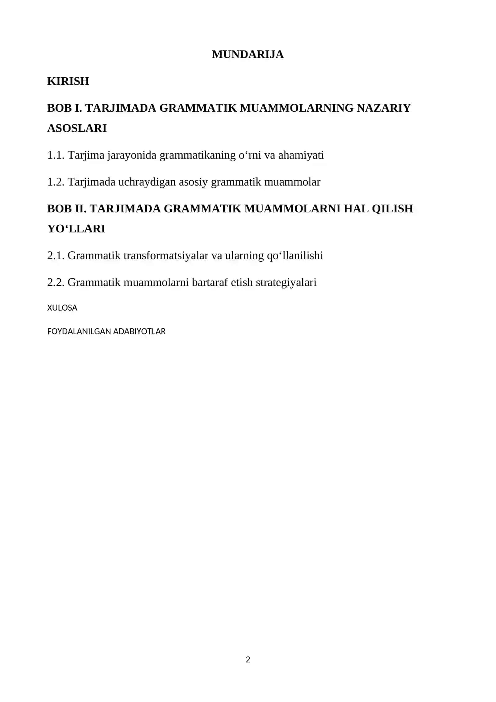 TARJIMANING GRAMMATIK MUAMMOLARI 2