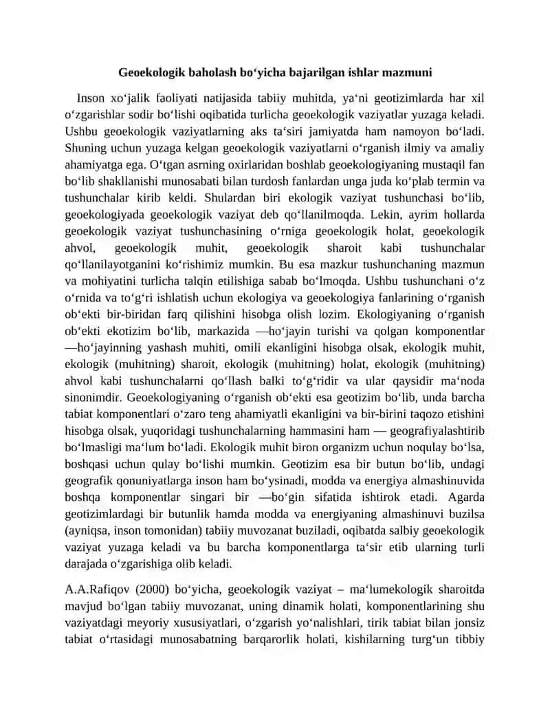 Geoekologiya. Geoekologik monitoring. 2