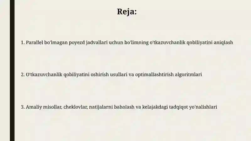 Noparallel turdagi poyezdlar harakati grafiklari 2