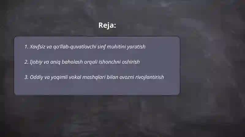 O'quvchilarda kuylashga ishonchni shakllantirish 2