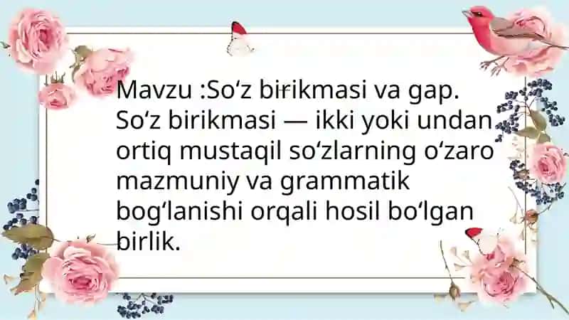 So‘z birikmasi va gap 2
