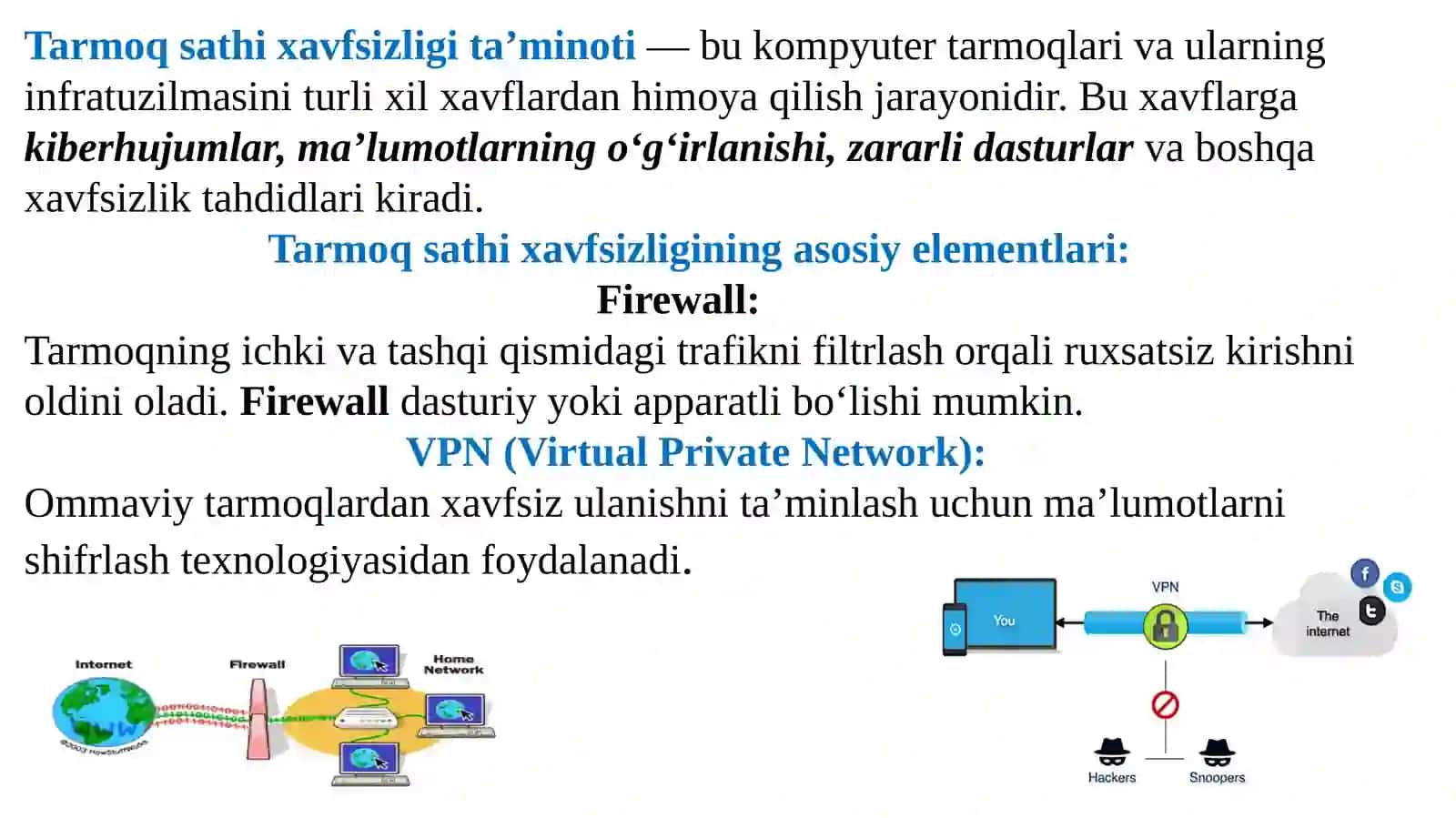 Tarmoq sathi xavfsizligi ta'minoti 2