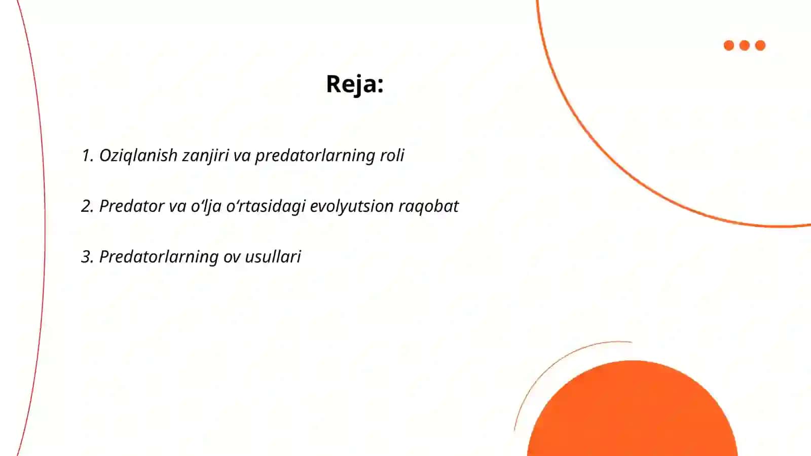 Yirtqichlar va ularning oʻljalaridagi moslanishlar 2