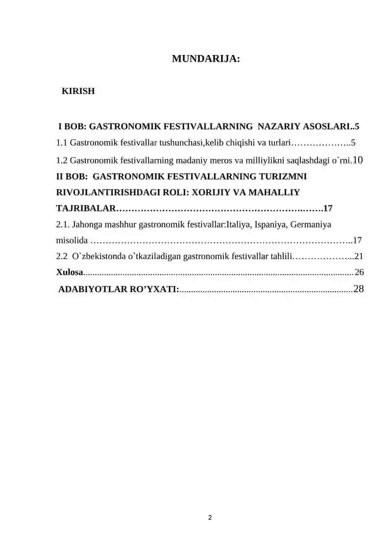 Gastronomik festivallar va ularning turizmni rivojlantirishga ta’siri 2
