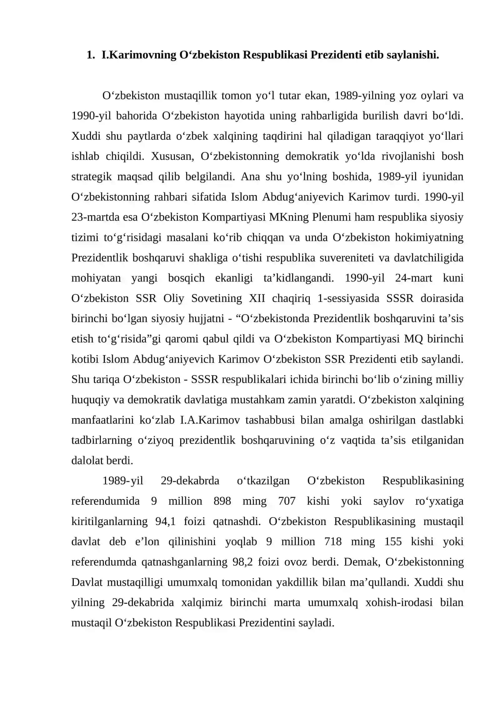 I.Karimovning O‘zbekiston Respublikasi Prezidenti 2