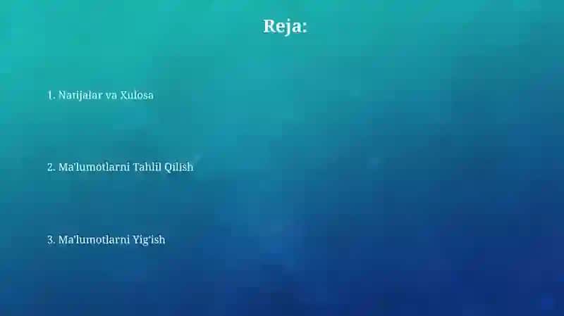 Ma'lumotlarni to'plash va tahlil qilish 2