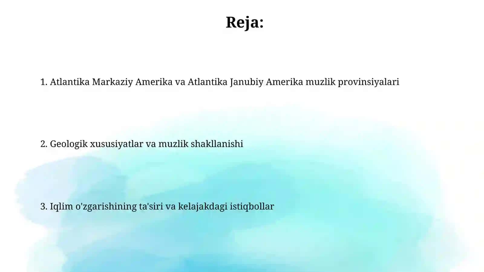 Atlantika Markaziy Amerika va Atlantika Janubiy Amerika muzlik provinsiyalari 2