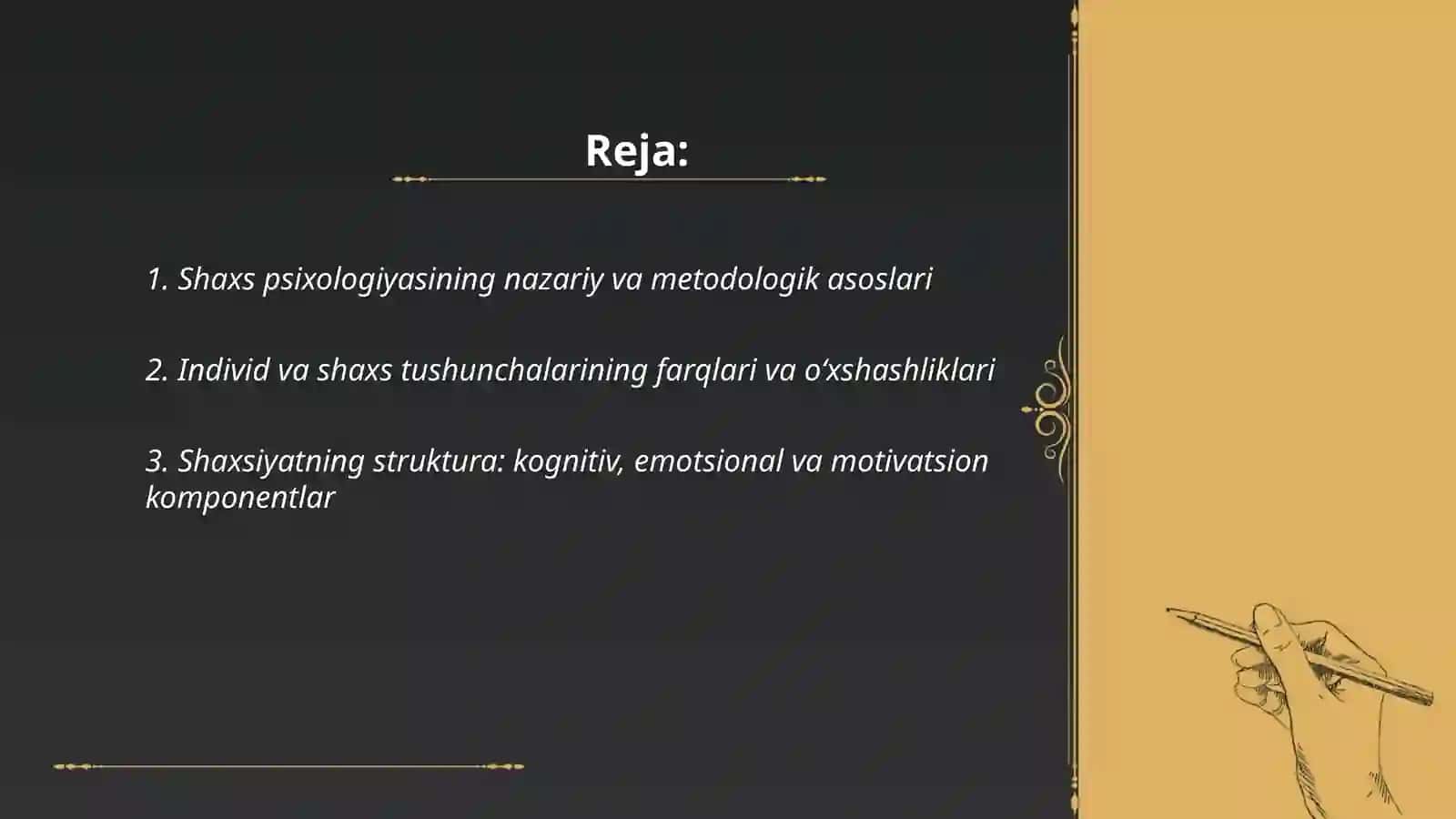 Shaxs psixologiyasiga kirish, individ va shaxs 2