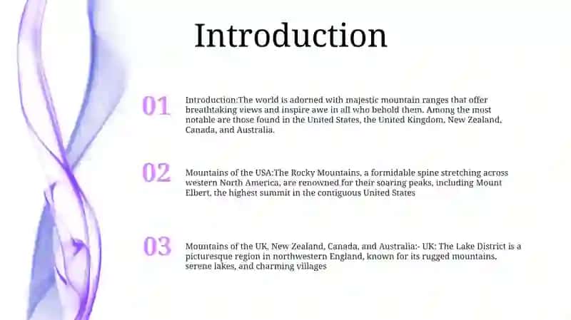 Mountains Of The Usa,The Uk,New Zealand, Canada And Australia 2