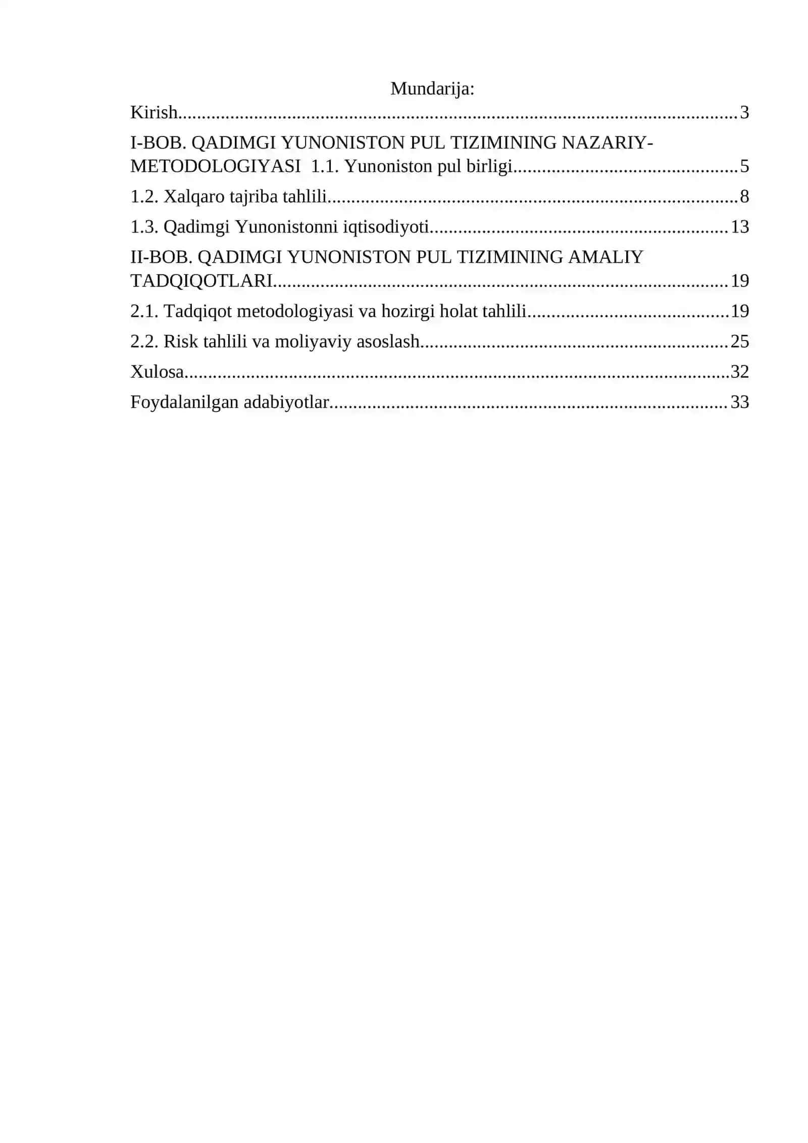 Qadimgi yunonistoning pul tizimi (VIII) KURS ISHI 2