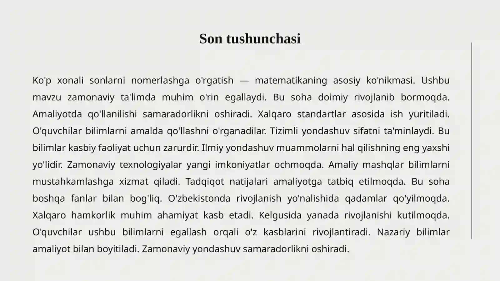 KO'P XONALI SONLAR 2