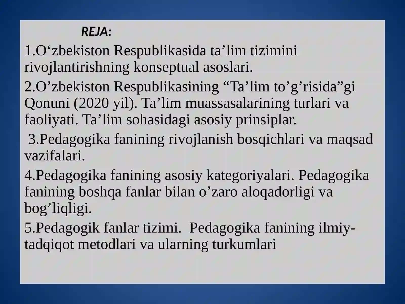 O‘zbekiston Respublikasida ta’lim tizimini rivojlantirishning konseptual asoslari 2