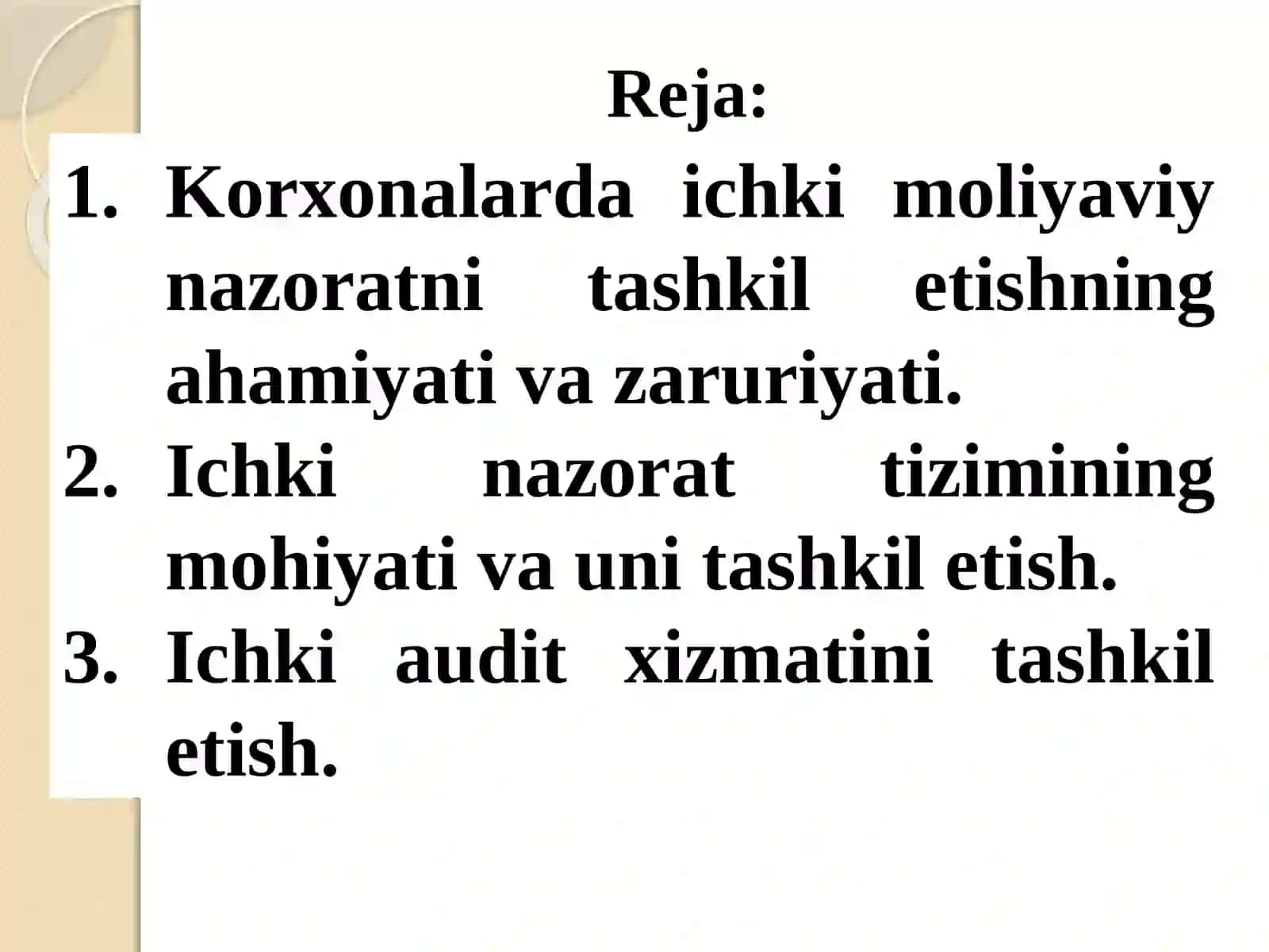 Korxonada ichki auditni tuzish tartibi 2
