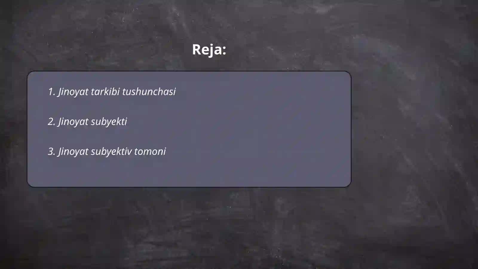 Jinoyat tarkibi belgilari va elementlari 2