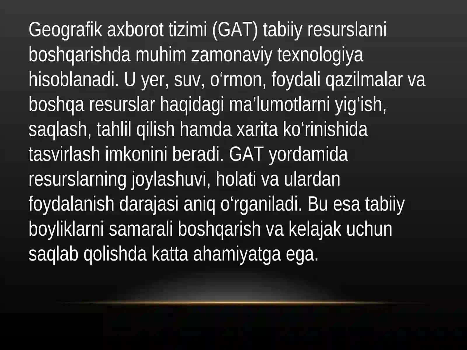 Tabiiy resurslarni boshqarishda GATning roli 2
