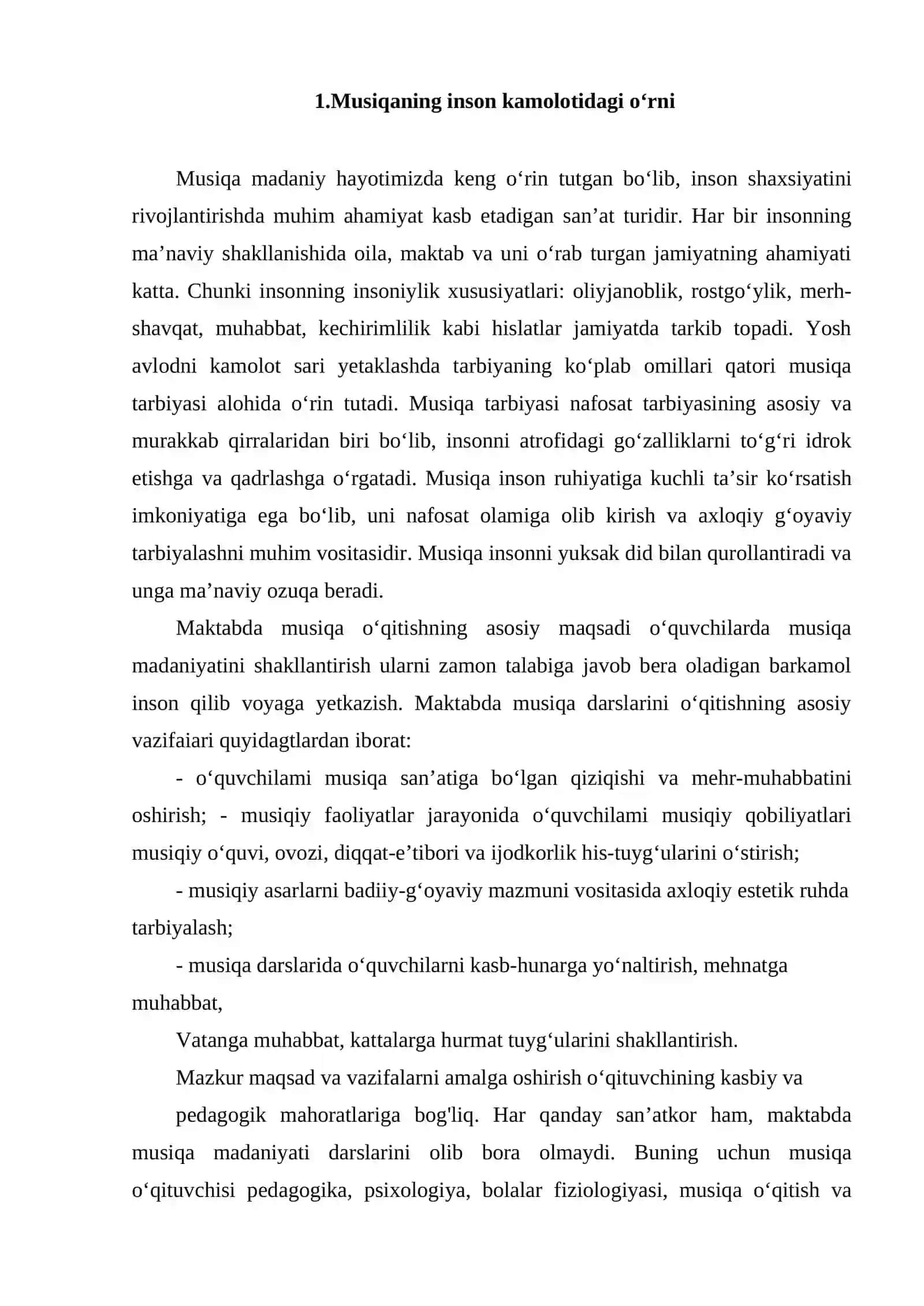 Musiqa darslarida umuminsoniy qadiriyatlarni shakilantirish 2
