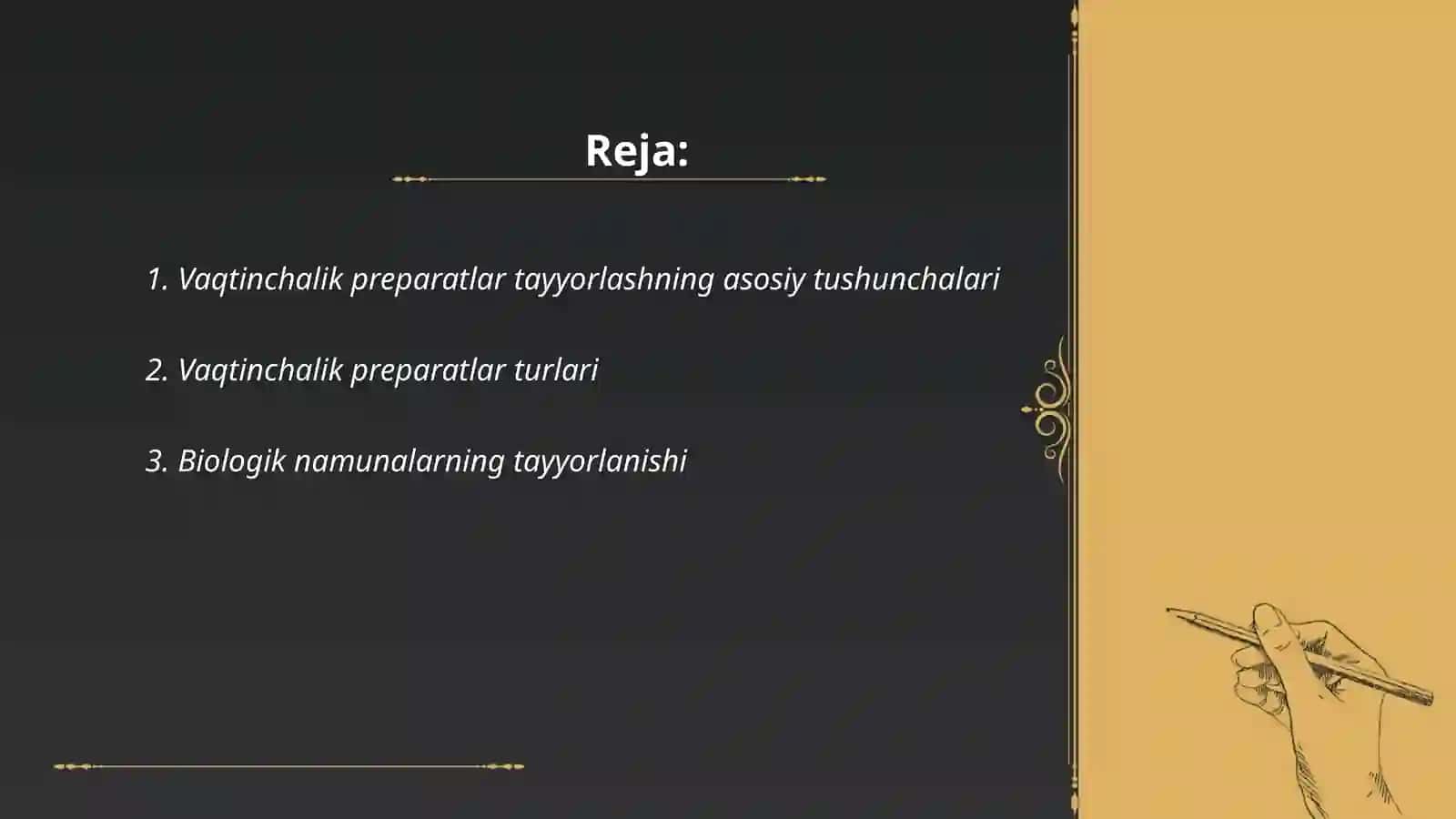 Vaqtinchalik preparatlar tayyorlash 2