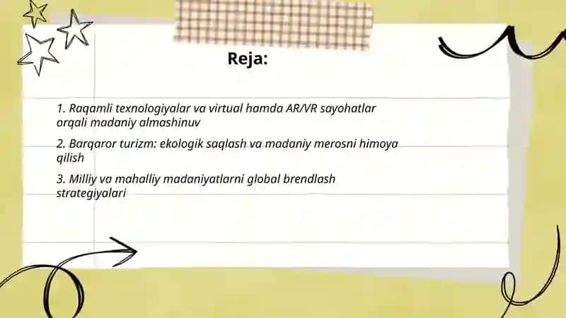 Turizm: Sayohat va madaniyatlar almashinuvi kelajakda 2