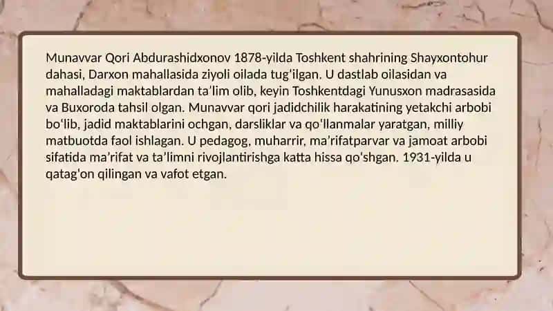 Munavvar Qori Abdurashidxonovning pedagogik qarashlari 2