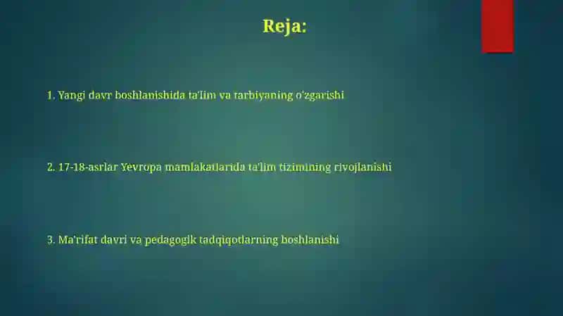 Didaktika va ta'lim nazariyalarining rivojlanishi 2