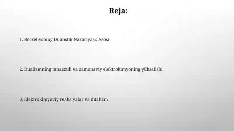 Elektrokimyo.Berseliusning dualistik nazariyasi 2