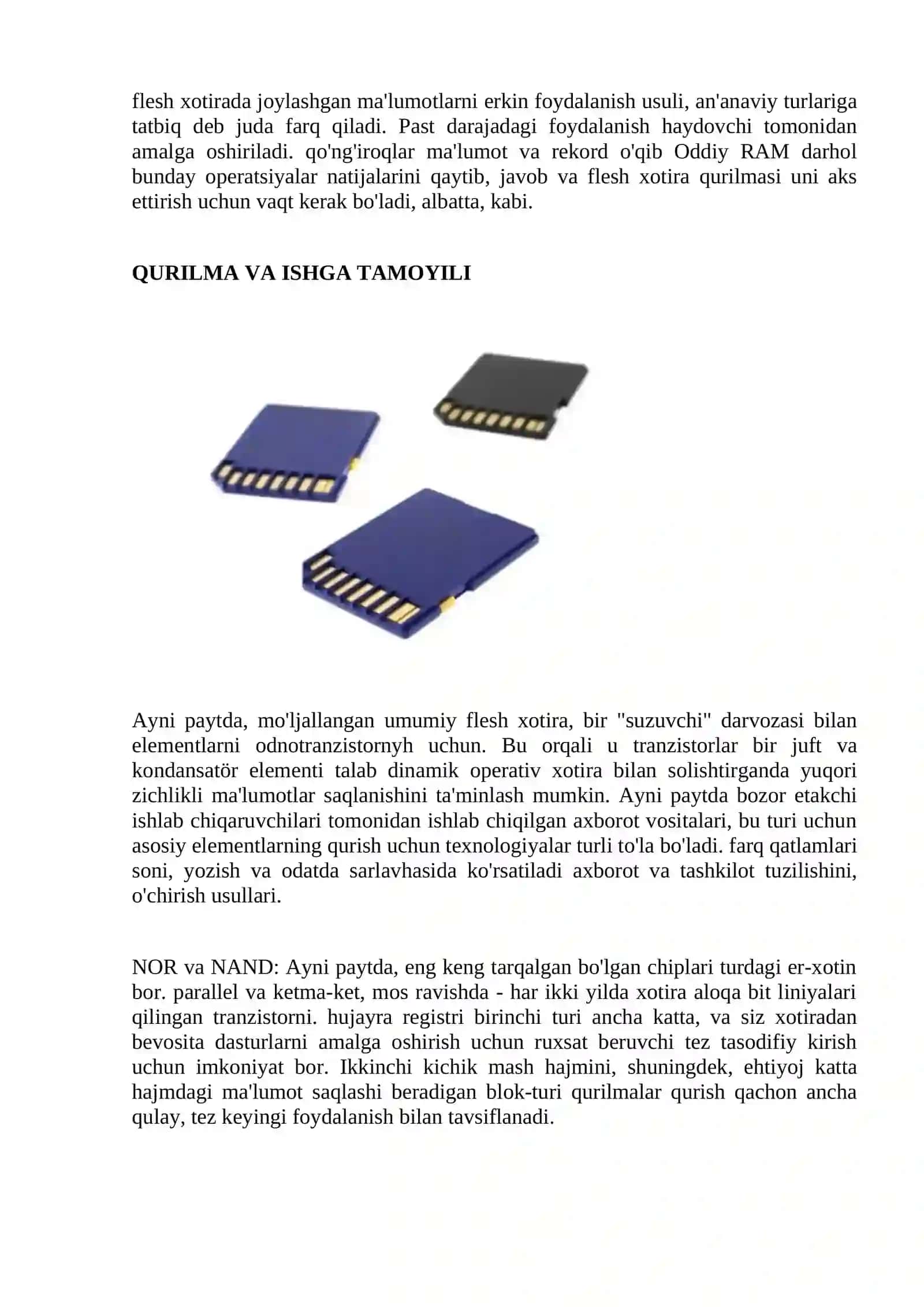 Flash Xotira. SSD. Flesh Xotira Turlari. Hotira Kartasi 2