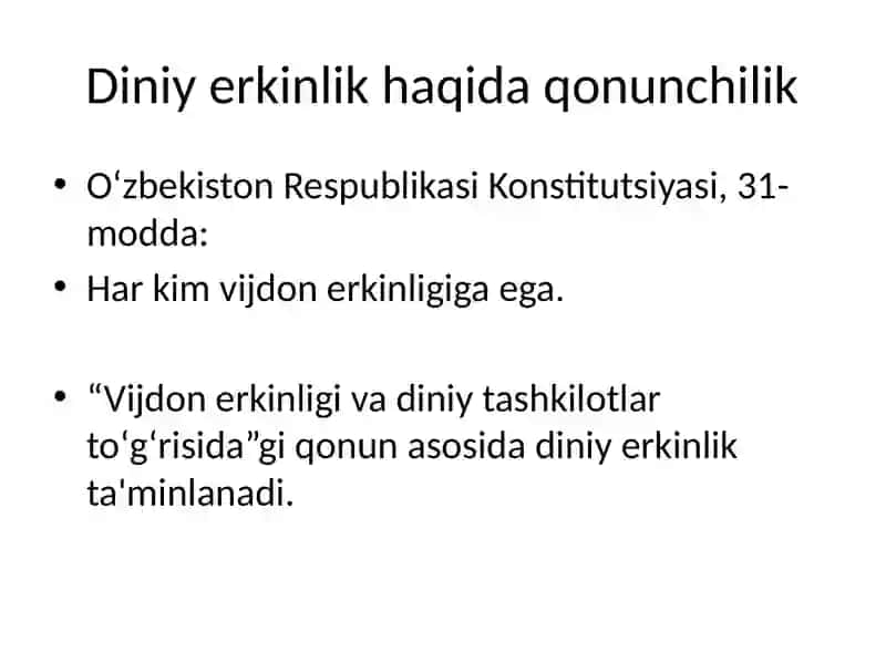 Oʻzbekistonda faoliyat yurituvchi diniy tashkilotlar 2