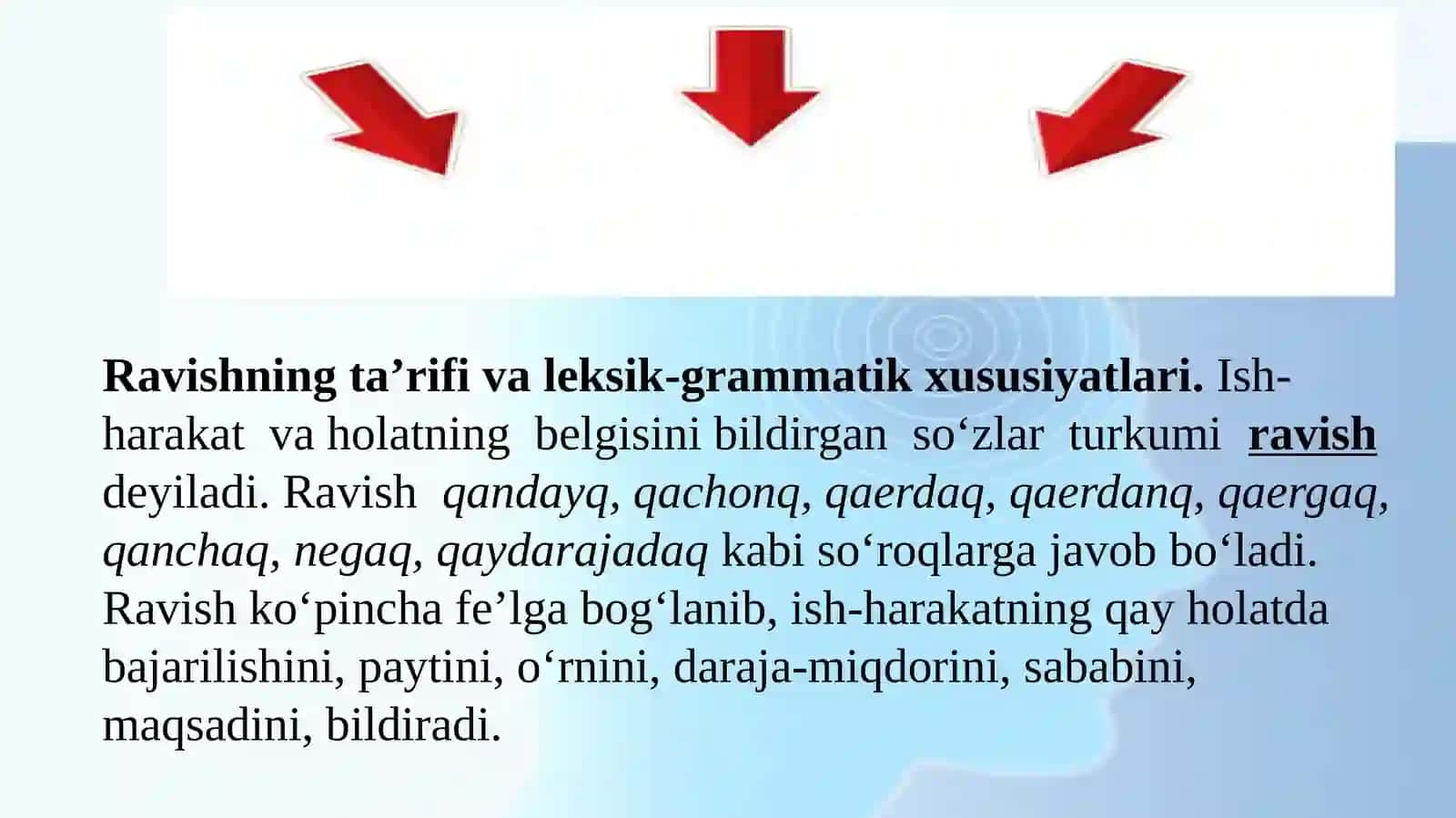 Ravish so‘z turkumi, uning leksik-grammatik xususiyatlari 2