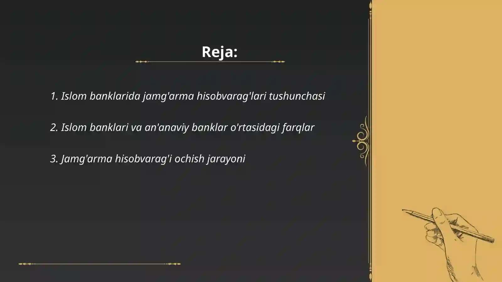 Islom banklarida jamg'arma hisobvarag'lari 2