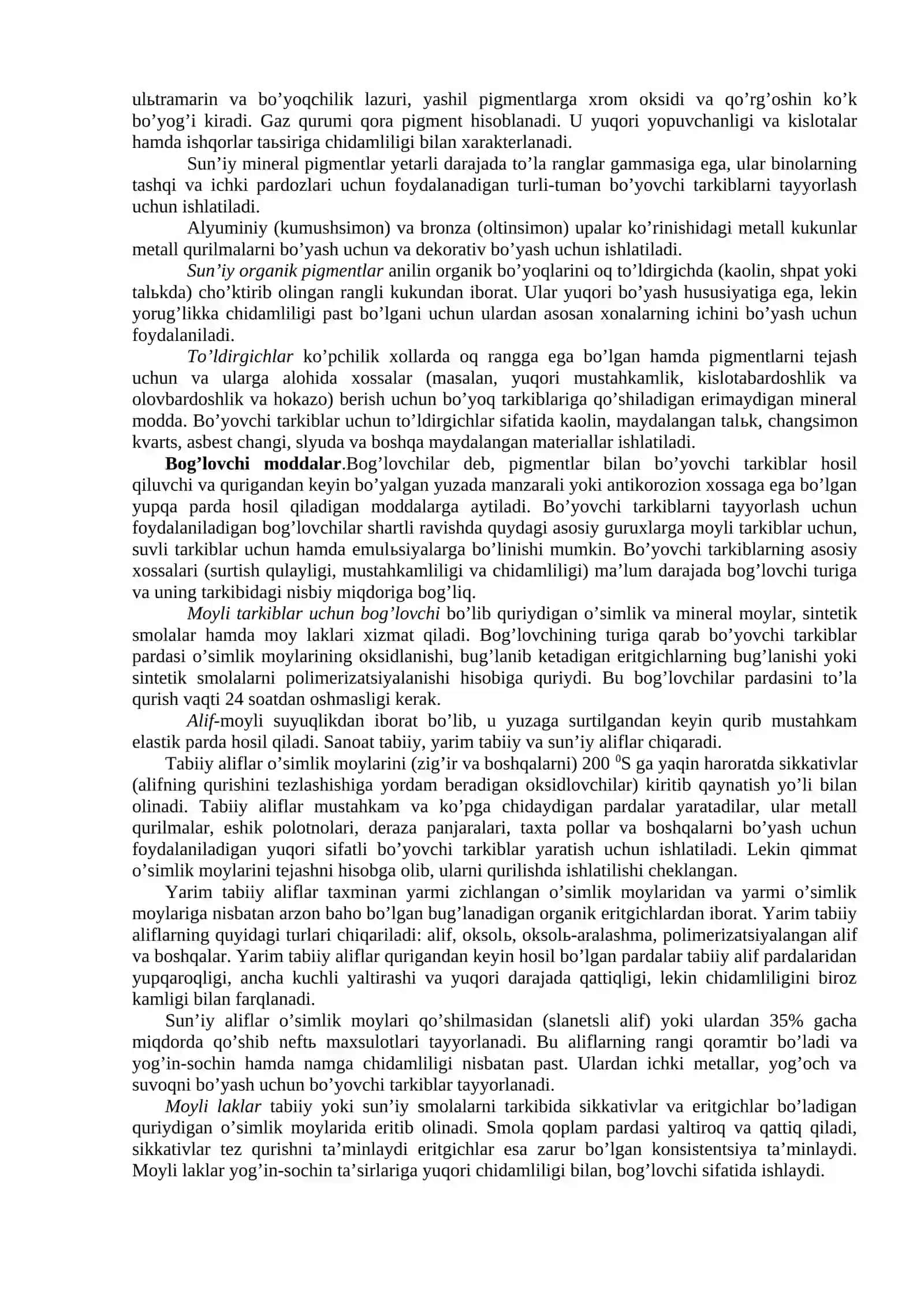 Lak-Bo’yoq Materiallari 2