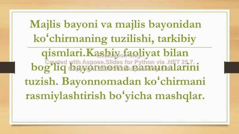 Majlis bayonlari va bayonnoma tuzilishi 2