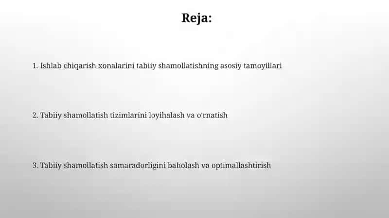 Ishlab chiqarish xonlarini tabiiy shamollatish 2