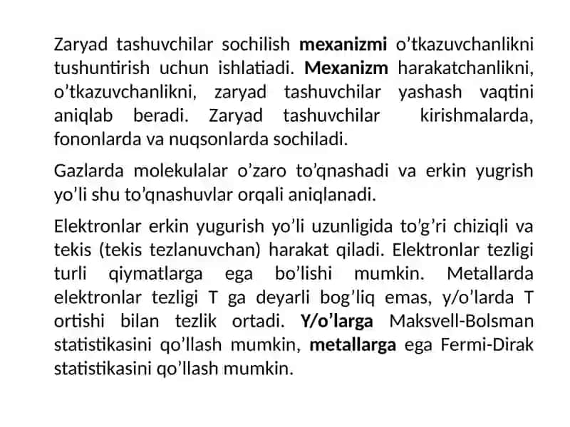 Yarimo'tkazgichlarda Zaryad Tashuvchilar Sochilish Mexanizmi 2