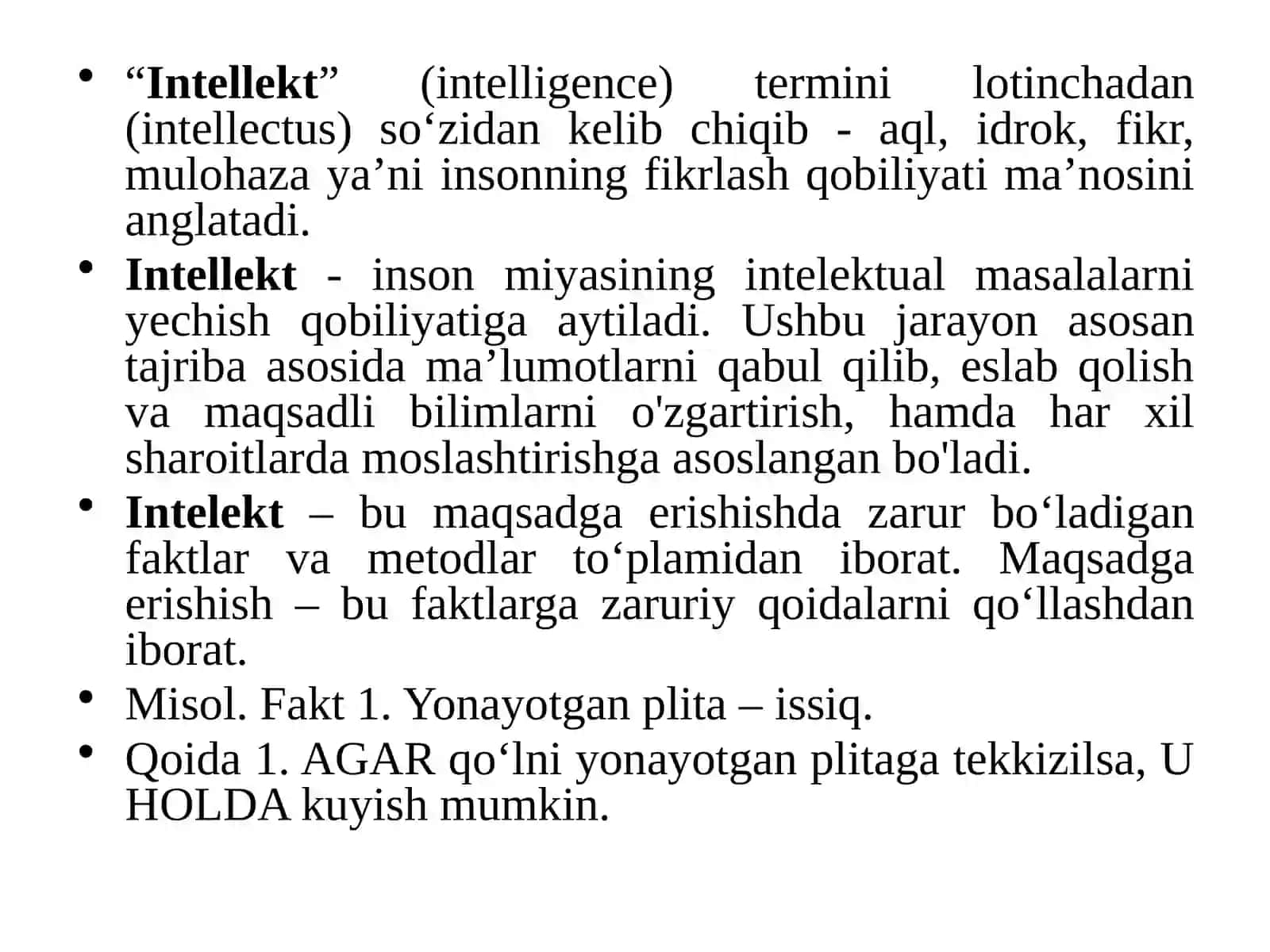 Sun’iy intelekt tushunchasi. Sun’iy intelekt tizimlari 2