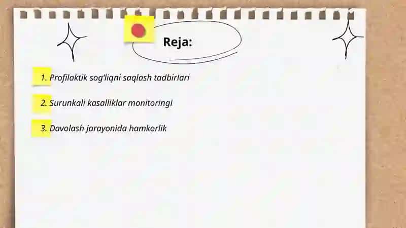 Profilaktik sog'liqni saqlash tadbirlari 2