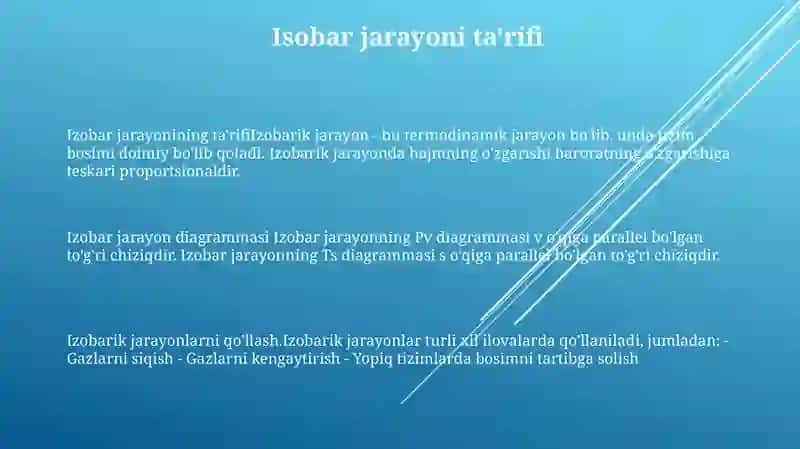 Izobar Jarayon. Jarayonning Pv Va Ts - Diagrammalari 2
