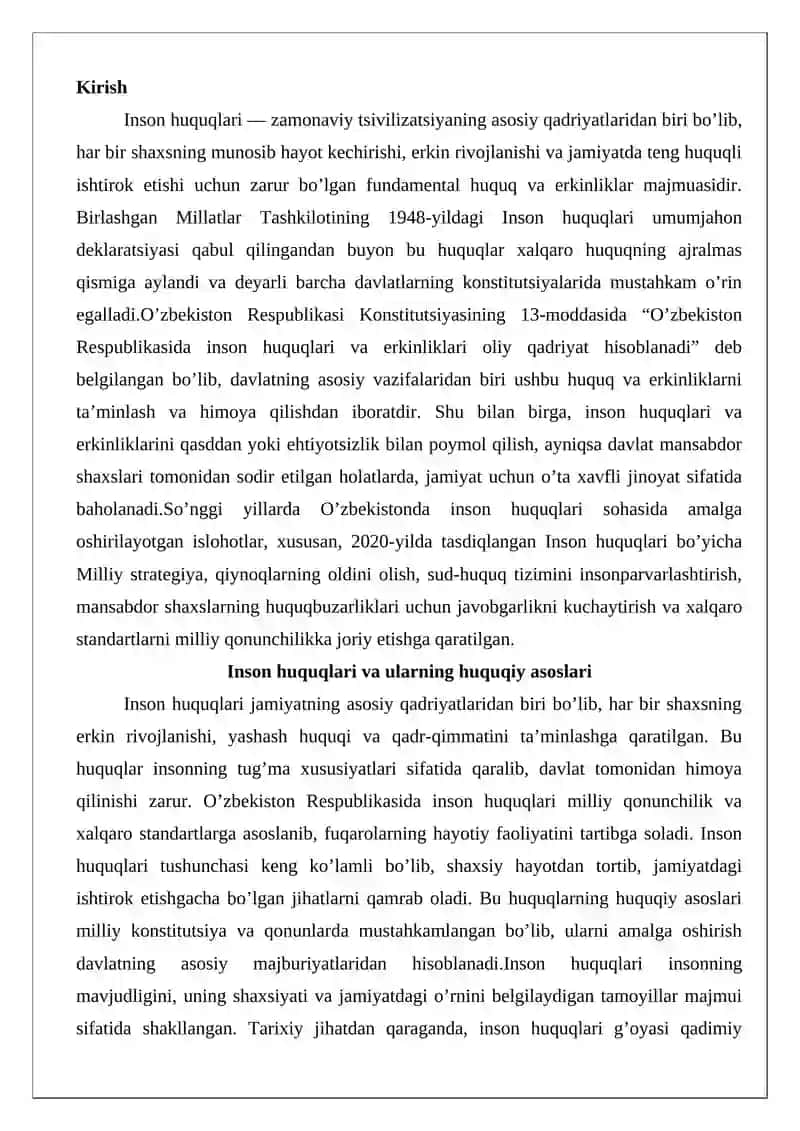 Inson huquqini buzganlik uchun jinoiy javobgarlik 2