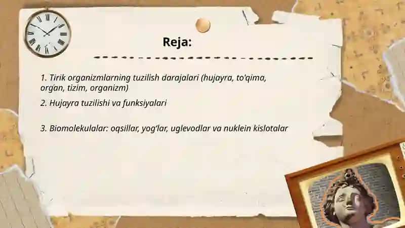 Tirik organizmlar va ularda kechadigan hayotiy jarayonlar 2