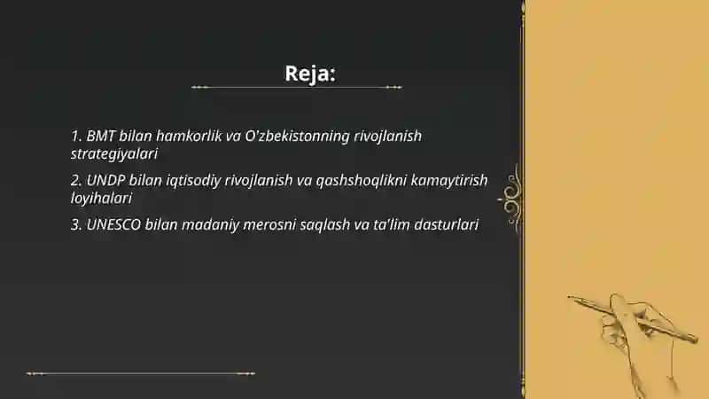O'zbekistoning xalqaro tashkilotlar bilan hamkorlik aloqalari 2