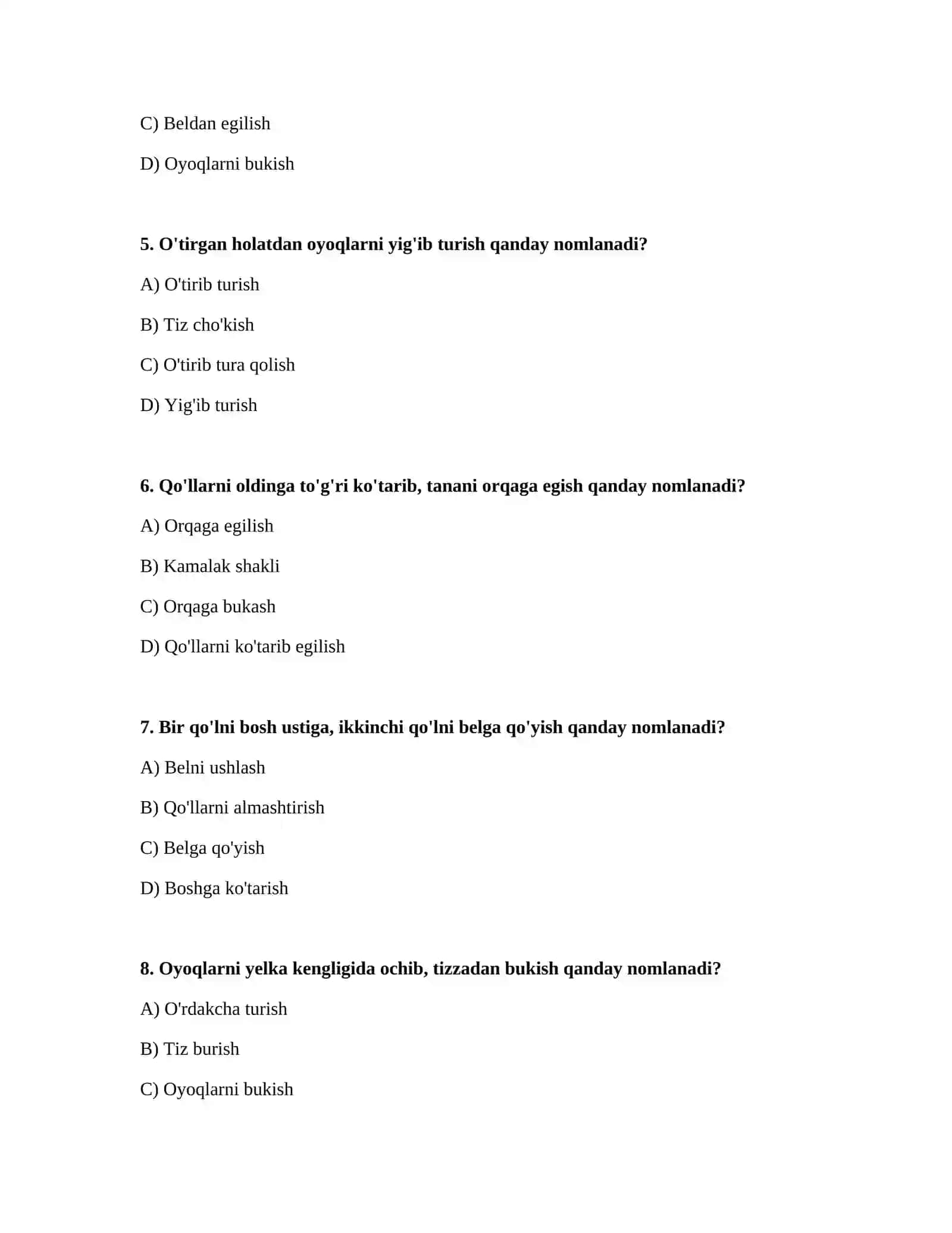 Gimnastikaga oid amallar! 2