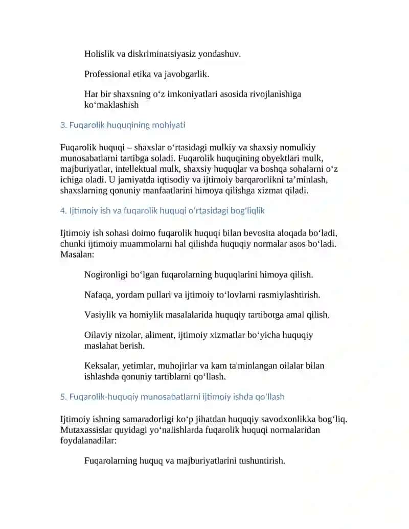 Ijtimoiy ish va fuqarolik huquqi 2