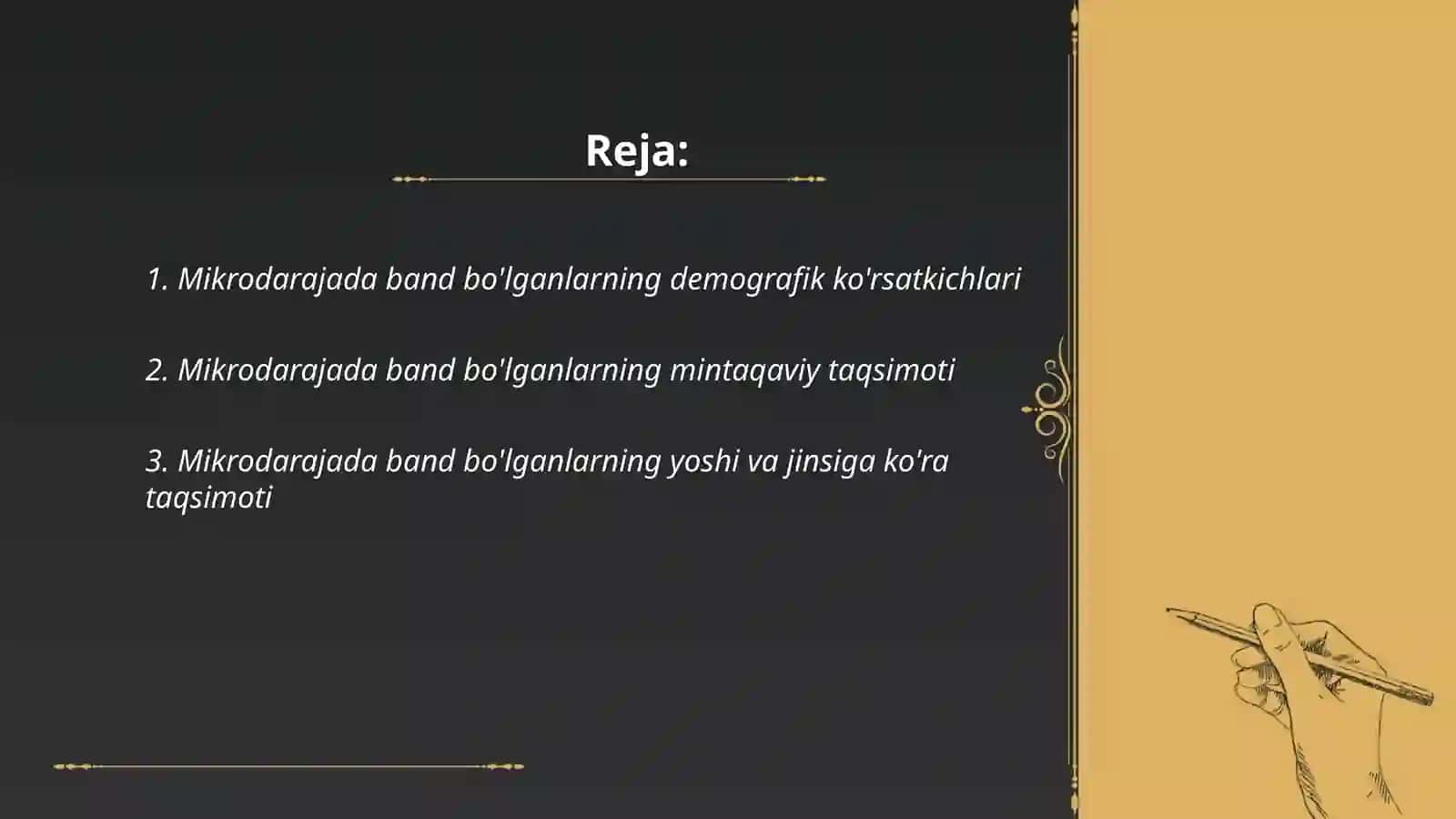 Mikrodarajada band bo'lganlarni statistik o'rganish 2