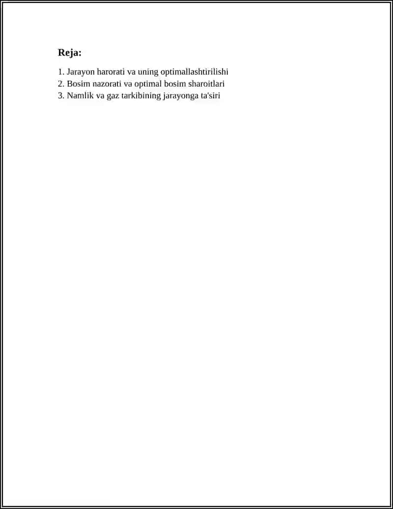 TEXNOLOGIK JARAYONLARDA OPTIMAL SHAROIT 2