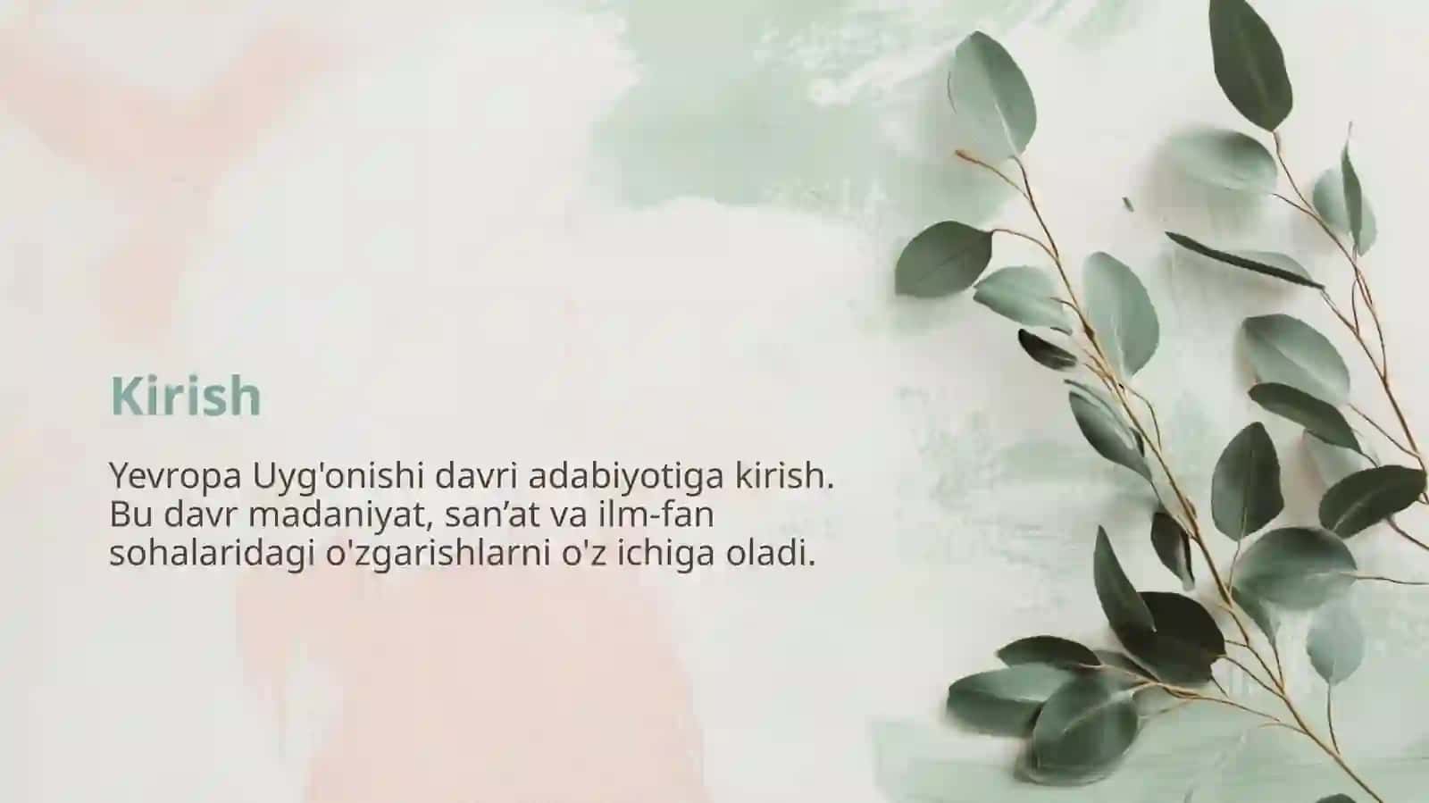 Yevropa uyg'onish davri adabiyoti 2