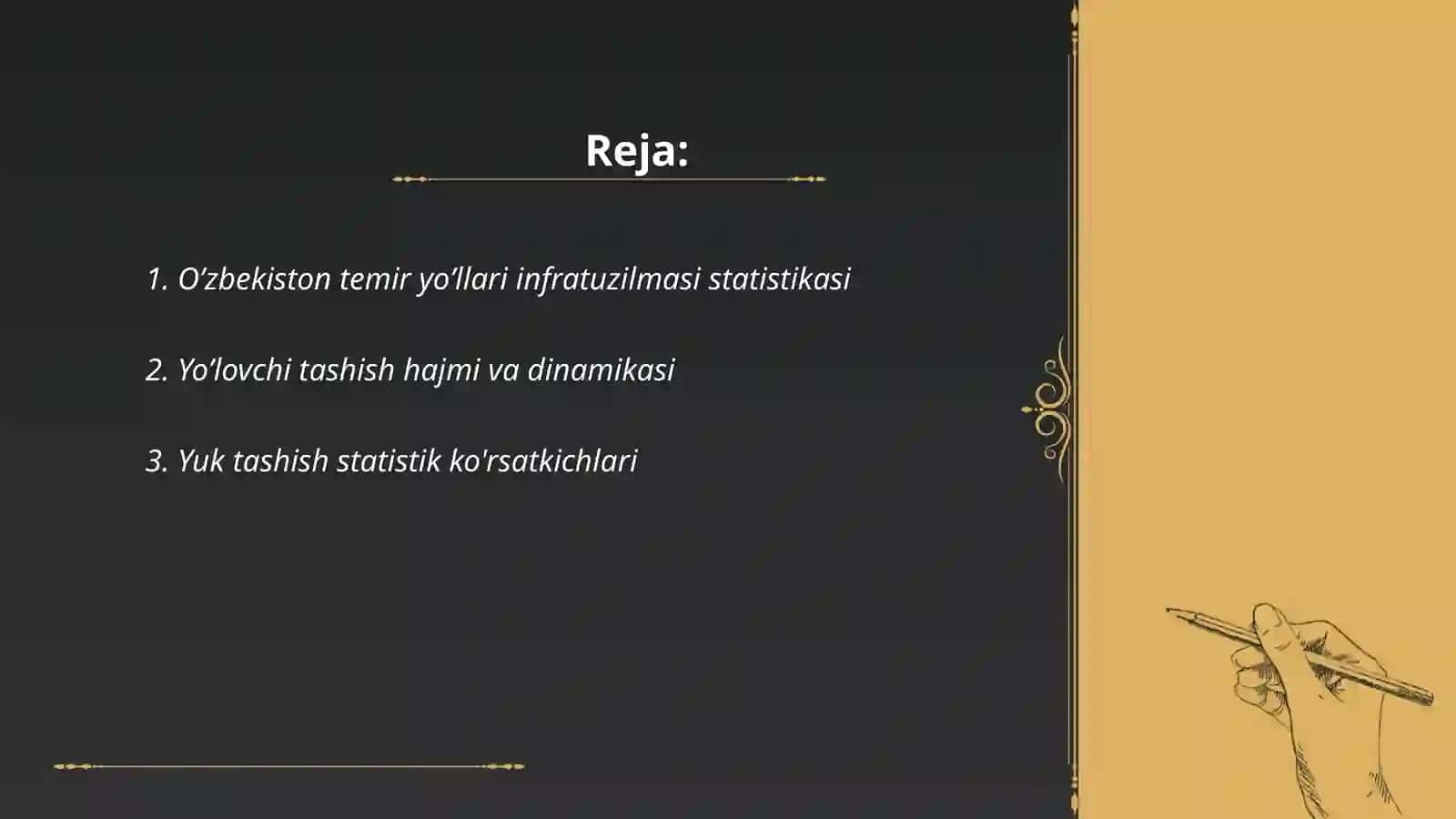 O’zbekiston temir yo’llari statistik tahlil va swot tahlili 2