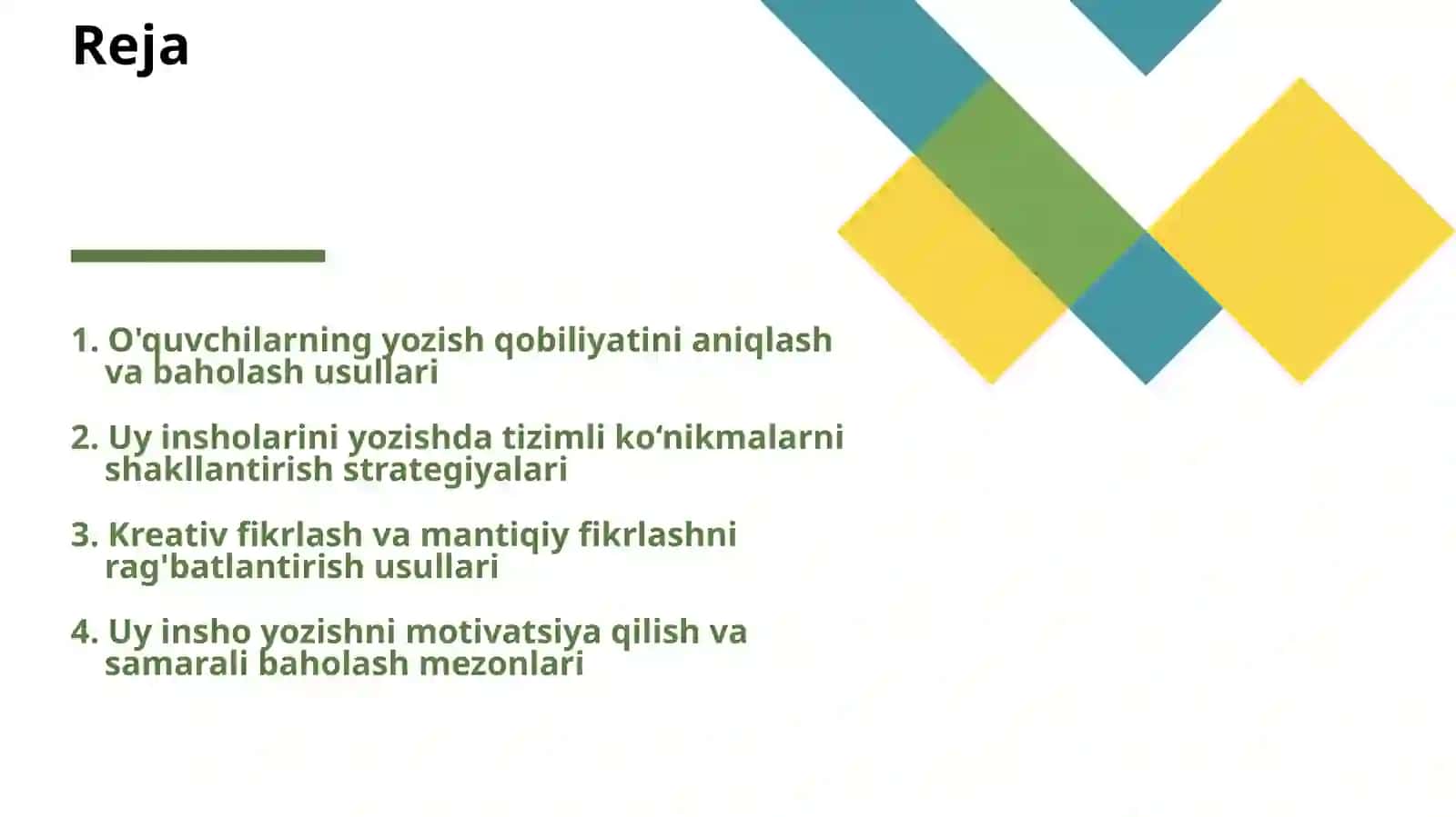 O'QUVCHILARGA UY INSHOLARI YOZISHNI O'RGATISH YO'LLARI 2